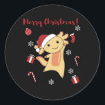 Pegatina Redonda Axolotl Merry Christmas Winter Animals Axolotls<br><div class="desc">El axolotl para Navidades con luces de hadas. Animales divertidos con regalos y nieve para las vacaciones. También es gracioso para los Navidades en julio. Los Axolotls son animales lindos y perfectos para los Navidades.</div>