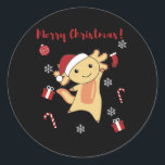 Pegatina Redonda Axolotl Merry Christmas Winter Animals Axolotls<br><div class="desc">El axolotl para Navidades con luces de hadas. Animales divertidos con regalos y nieve para las vacaciones. También es gracioso para los Navidades en julio. Los Axolotls son animales lindos y perfectos para los Navidades.</div>