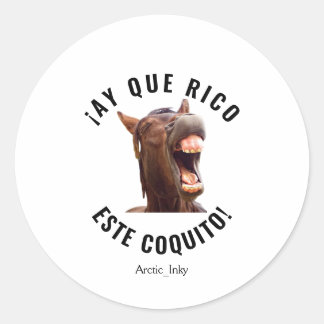 Pegatina Redonda ¡Ay que Rico Este Coquito!