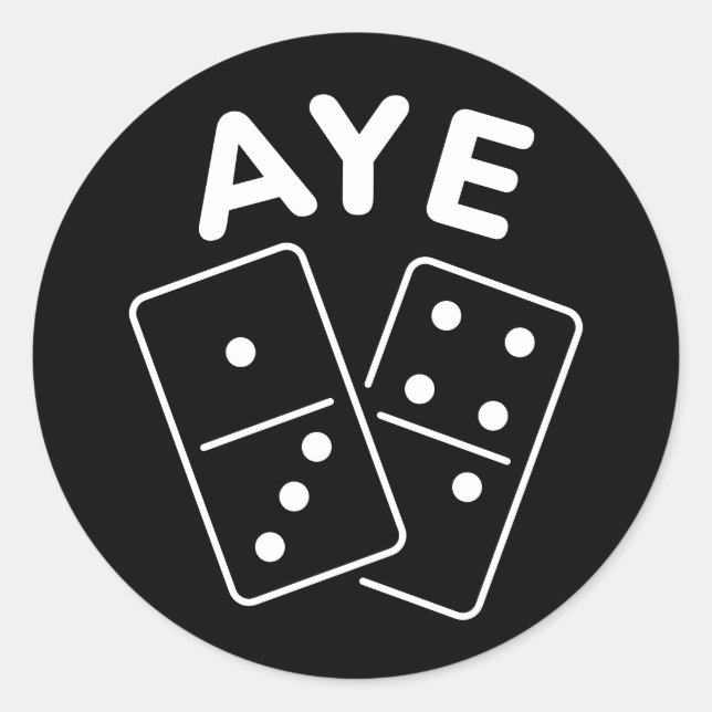 Pegatina Redonda 'Aye Domino' K-Pop Boygroup Meme Quote (Anverso)