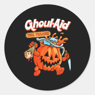 Pegatina Redonda Ayuda de Ghoul Cool Meme Divertido de Ghoul Calaba