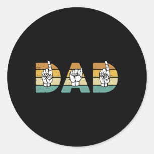 Pegatina Redonda Ayuda para la toma de conciencia de los sordos en 