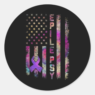 Pegatina Redonda Ayuda para la toma de conciencia sobre la epilepsi