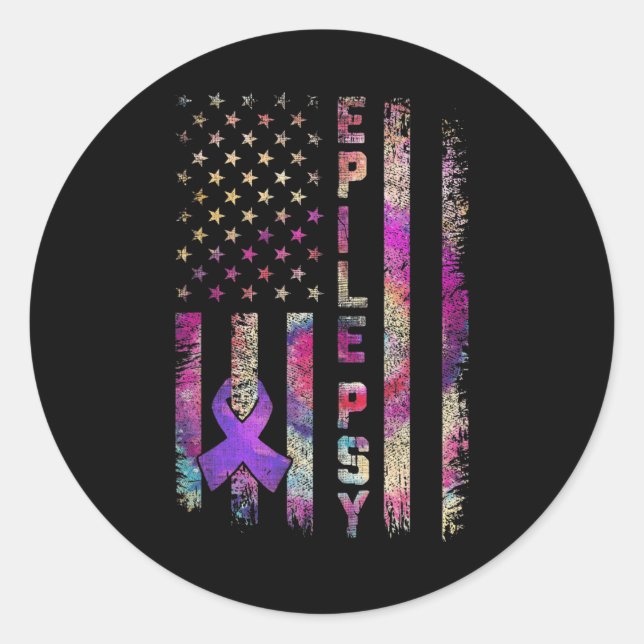 Pegatina Redonda Ayuda para la toma de conciencia sobre la epilepsi (Anverso)