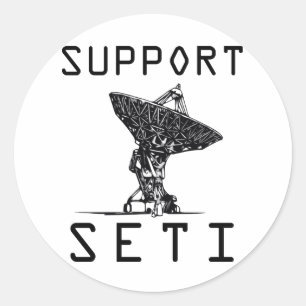 Pegatina Redonda Ayuda SETI