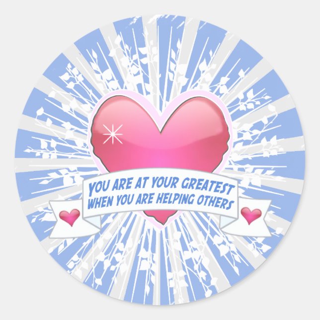 Pegatina Redonda Ayudar a otros (Anverso)