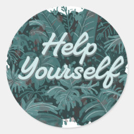 Pegatina Redonda Ayúdase usted mismo