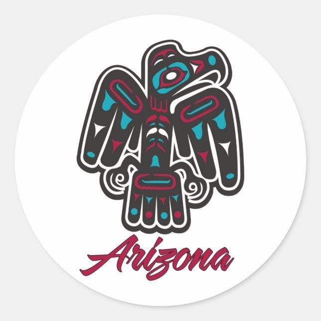 Pegatina Redonda AZ Thunderbird Clan (Anverso)