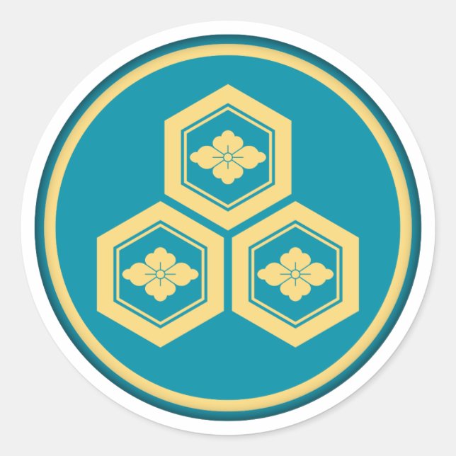 Pegatina Redonda Azai Clan Kamon (Anverso)