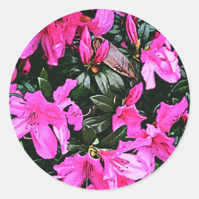 Pegatina Redonda Azaleas 6082 (Anverso)