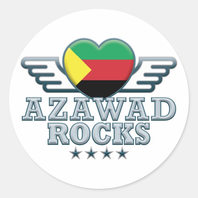 Pegatina Redonda Azawad Rocks v2 (Anverso)