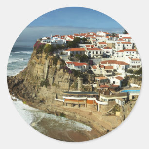Pegatina Redonda Azenhas Do Mar, Portugal