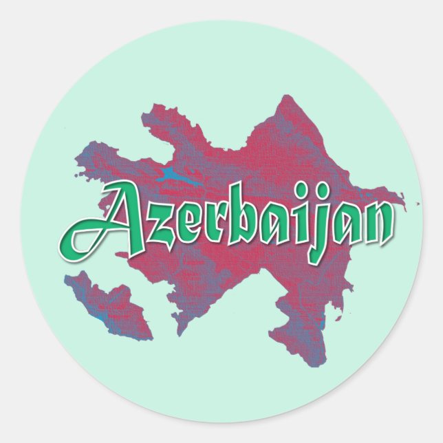 Pegatina Redonda Azerbaiyán (Anverso)
