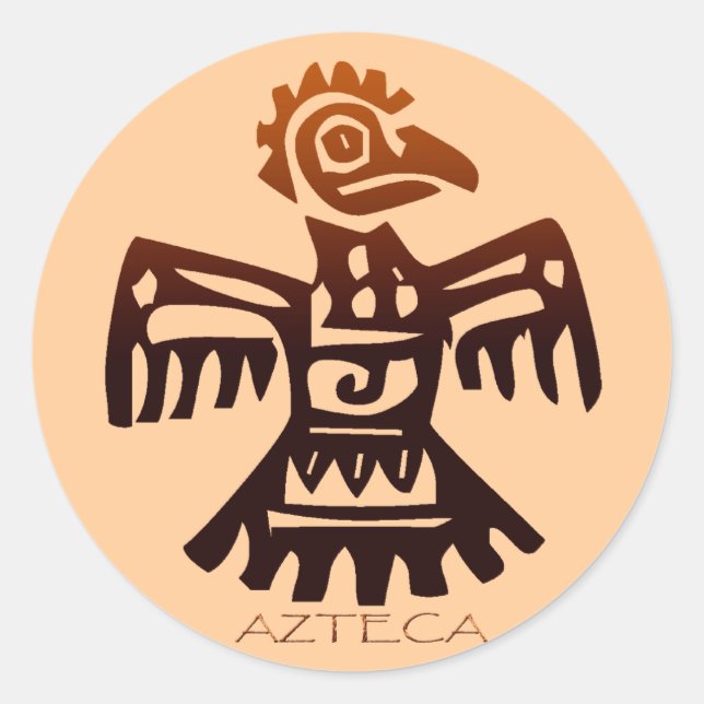 Pegatina Redonda AZTEC ~ Espíritu de pájaro (Anverso)
