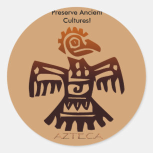 Pegatina Redonda AZTEC ~ Espíritu de pájaro