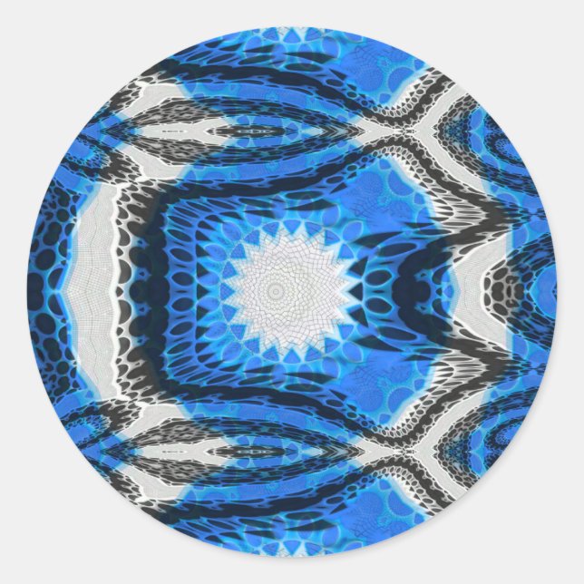 Pegatina Redonda Azul atómico (Anverso)