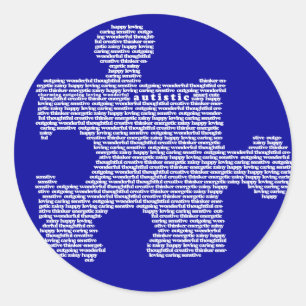 Pegatina Redonda Azul autismo rompe el enigma