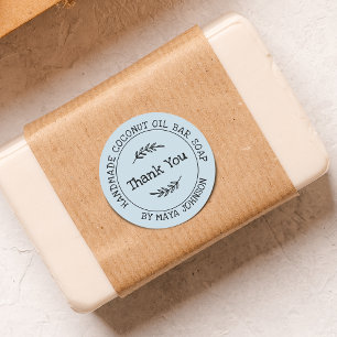 Pegatina Redonda Azul campestre artesanal gracias