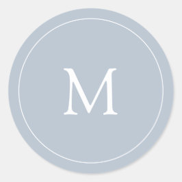 Pegatina Redonda Azul Claro | Monograma Boda