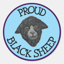 Azul de oveja negra\Pegatina púrpura