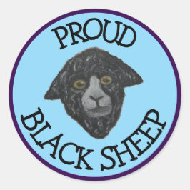 Pegatina Redonda Azul de oveja negra\Pegatina púrpura