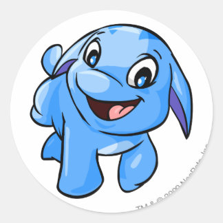 Pegatina Redonda Azul de Poogle