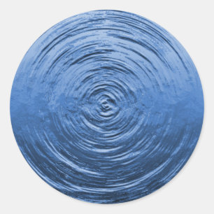 Pegatina Redonda Azul de ripio de agua