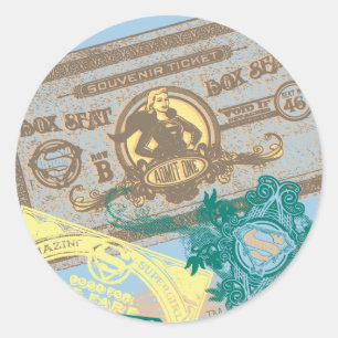 Pegatina Redonda Azul de Seat de caja de Supergirl