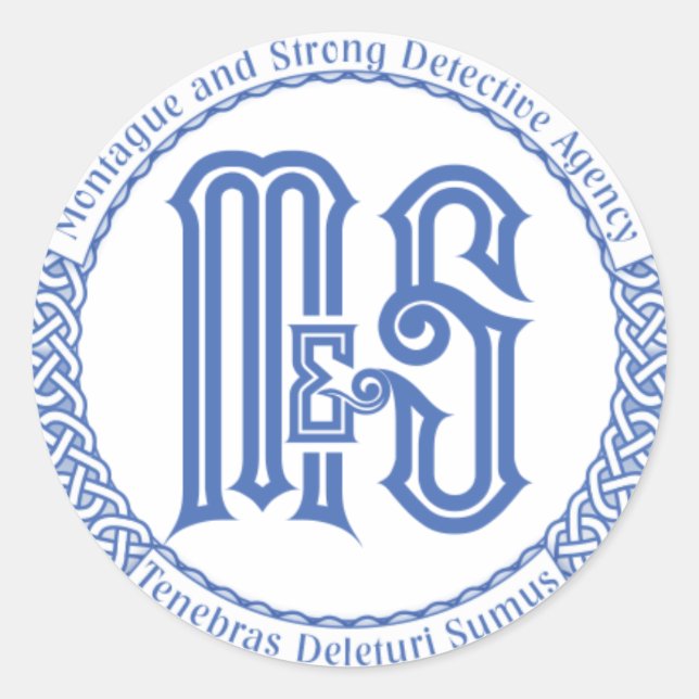 Pegatina Redonda azul del logotipo de M&S (Anverso)
