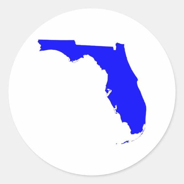 Pegatina Redonda Azul Florida (Anverso)