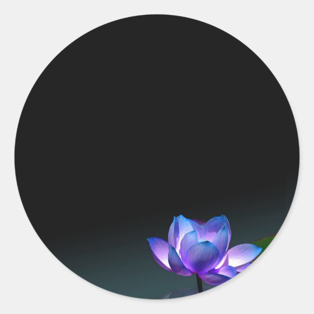 Pegatina Redonda AZUL LOTUS SICKERS, personalizarla (Anverso)