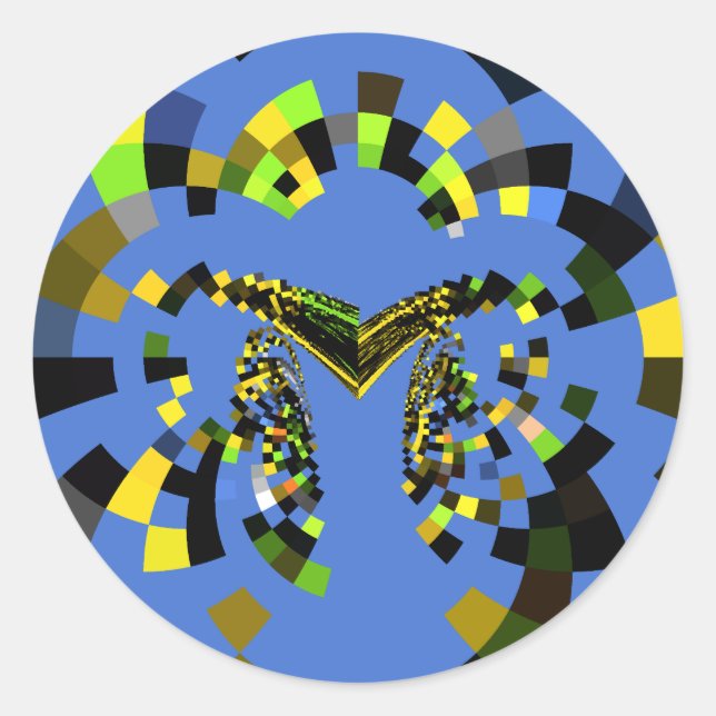 Pegatina Redonda Azul M (Anverso)