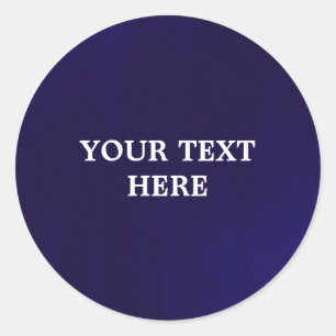 Pegatina Redonda Azul Marino Oscuro Brillo Elegante Elegante