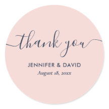 Azul Marino y Beige Rosa Letra Moderna Agradecimie