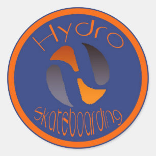 Pegatina Redonda Azul/Naranja