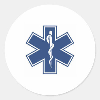 Pegatina Redonda azul oscuro y blanco