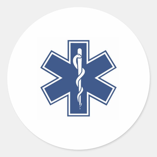 Pegatina Redonda azul oscuro y blanco (Anverso)