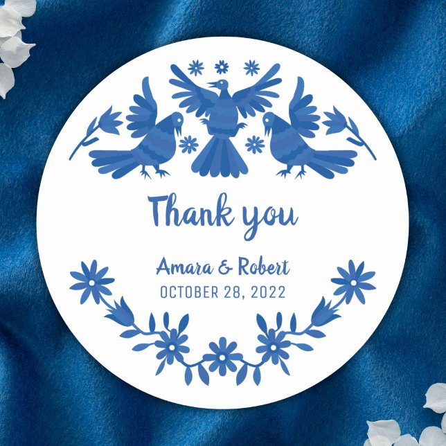 PEGATINA REDONDA AZUL OTOMI MEXICAS GRACIAS (Subido por el creador)