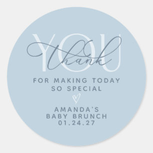 Pegatina Redonda Azul Polvoriento Gracias