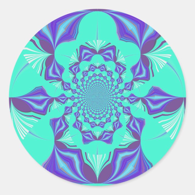 Pegatina Redonda Azul preciado (Anverso)