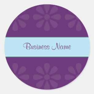 PEGATINA REDONDA AZUL PÚRPURA DEL DISEÑO 04 DE CRE8TIVE