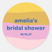 Azul Rosa Amarillo Lindo Divertido Ducha de Novia