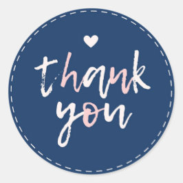 Pegatina Redonda Azul rosa lindo, gracias por la compra