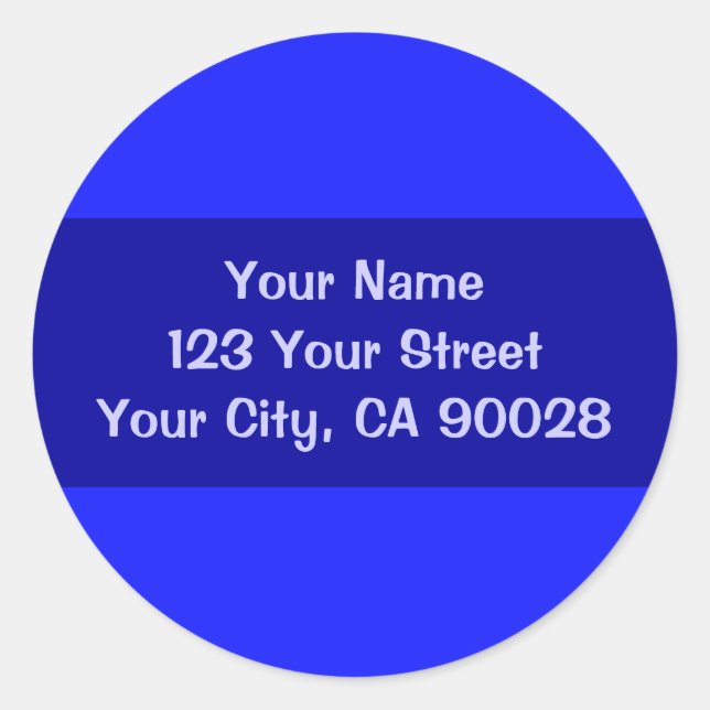 Pegatina Redonda azul simple (Anverso)