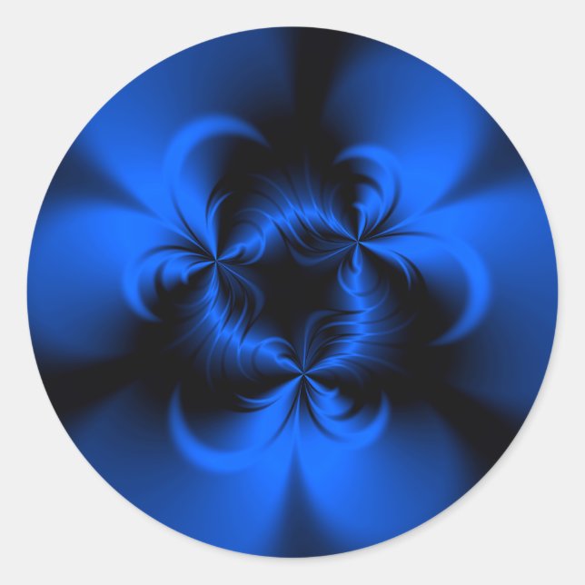 Pegatina Redonda Azul torcido (Anverso)
