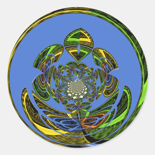 Pegatina Redonda Azul tradicional (Anverso)