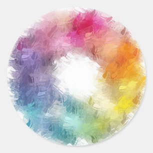 Pegatina Redonda Azul Verde Rosa Rojo Amarillo Naranja Personalizad