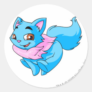 Pegatina Redonda Azul Wocky