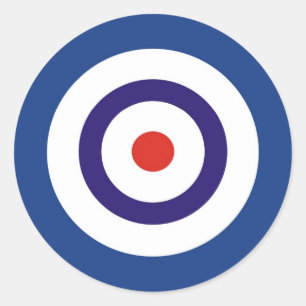 PEGATINA REDONDA AZUL Y BLANCO