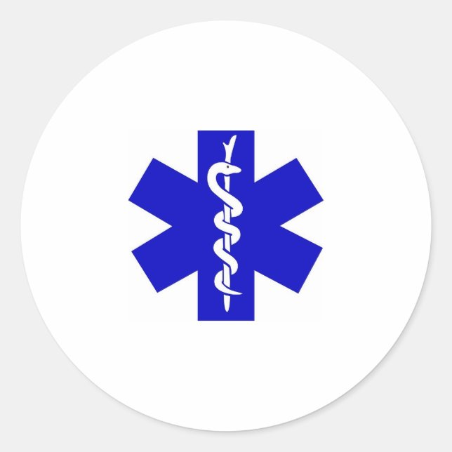 Pegatina Redonda azul y blanco (Anverso)